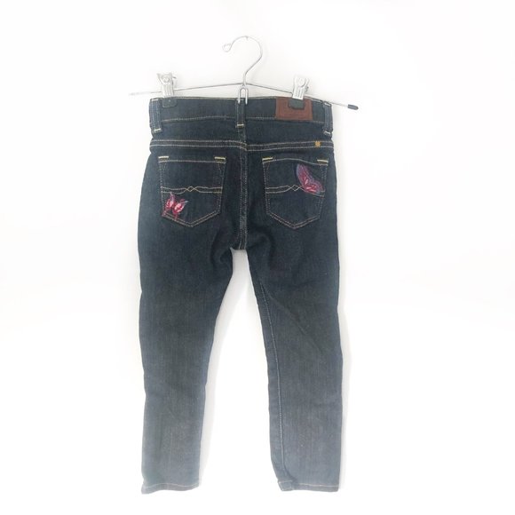 Lucky Brand Denim Blue Jeans Butterfly Embroidered 3T NWOT - Picture 2 of 8